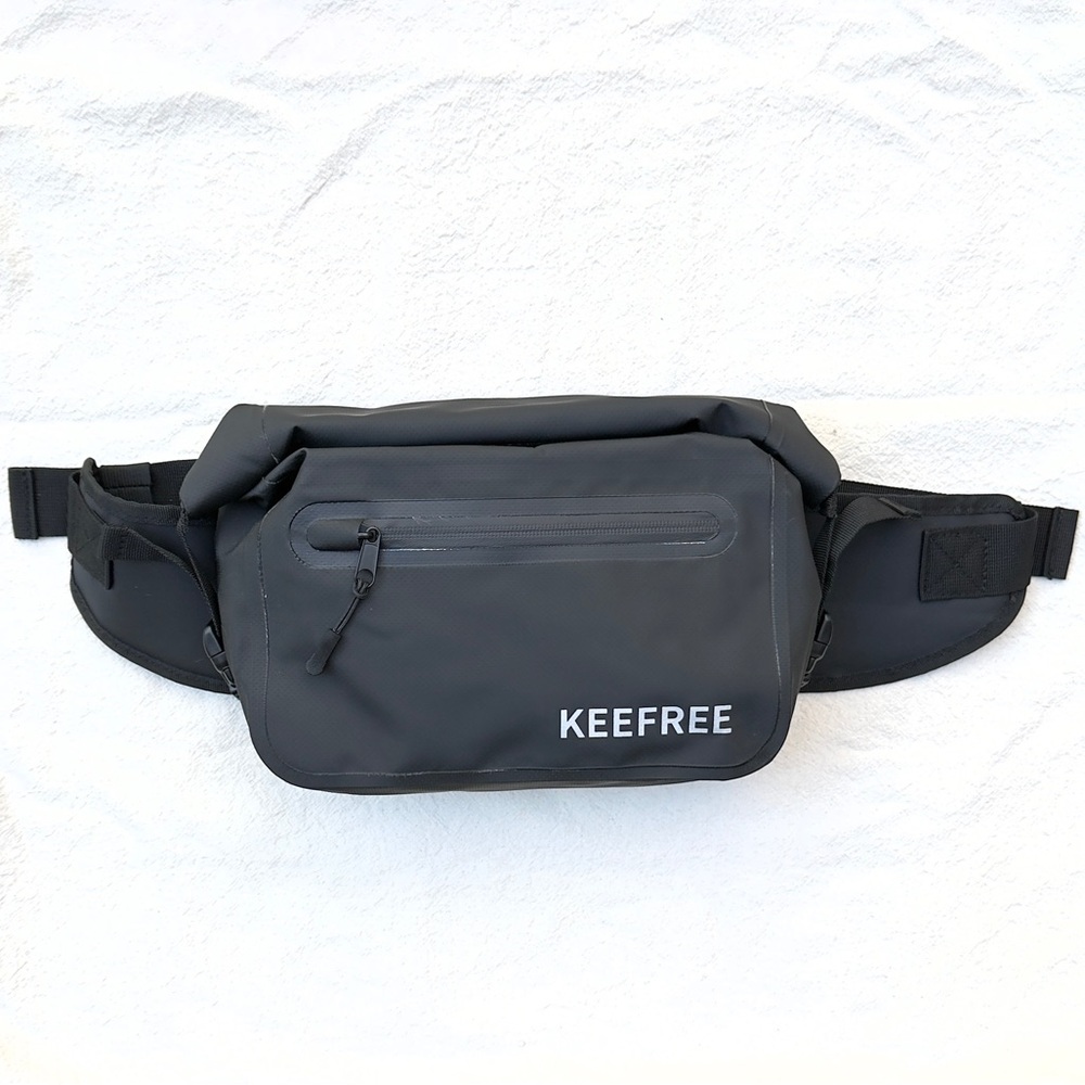 KeeFree Black Waterproof Dry-Bag Waist Pack for Men